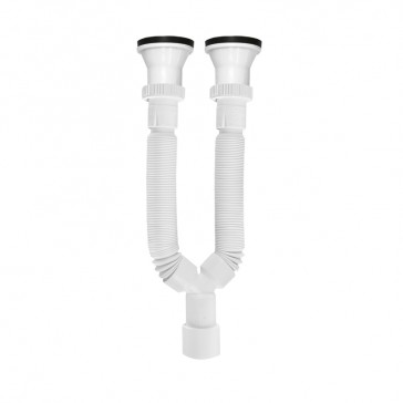 FLEXIBLE UNIVERSAL DOUBLE SIPHON FOR SINK
